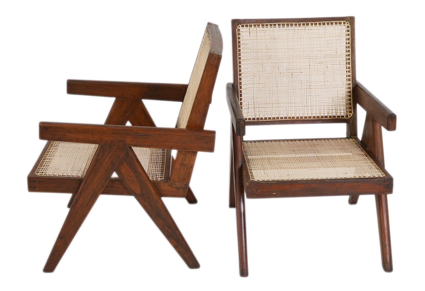 Pierre Jeanneret (Swiss, 1896-1967) for Chandigarh: A pair of cashew 'Easy' armchairs PJ-010105A